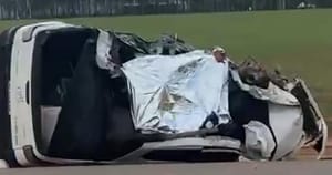 Supervisor da Aprosoja morre em acidente na BR-163; carro ficou completamente destruído