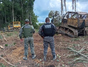 PM Ambiental apreende maquinário pesado em área de extração ilegal em Colniza