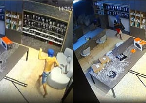 Criminosos quebram vitrine e furtam loja de celulares em Sinop; vídeo mostra ação