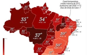 Mato Grosso lidera alta de temperatura e fica acima da média do país em 2025