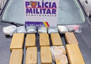 PM e PRF prendem criminosos com 14 quilos de "supermaconha" e cocaína em Ribeirão Cascalheira