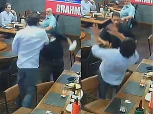 Cliente agride garçom, leva soco e vai ao chão em bar da Praça Popular; veja vídeo