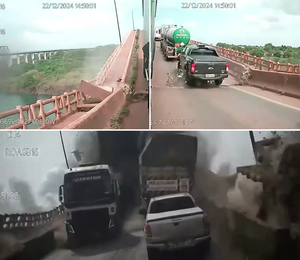 Câmeras captam fuga desesperada antes de ponte JK desabar no rio Tocantins