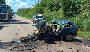 Acidente violento na BR-174 deixa um motorista em estado grave em MT