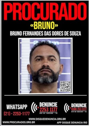 Cartaz de “procurado” do goleiro Bruno é divulgado após Justiça considerá-lo foragido