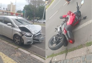 Motociclista parado no sinal é atingido e arrastado por carro em alta velocidade