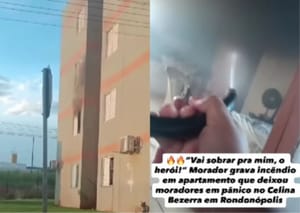 “Vai sobrar pra mim, o herói”: morador reage a incêndio após panela esquecida no fogão; veja vídeo