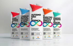 Campanha usa embalagens de leite para combater desinformação sobre autismo no Brasil