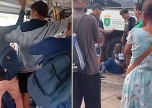 Passageiros imobilizam homem acusado de assediar adolescente dentro de ônibus em Cuiabá; veja vídeos