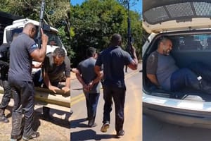 Ladrão de caminhão pula em rio para fugir, mas acaba preso por policiais militares; veja vídeo