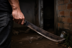 Após matar companheira com facão, homem joga corpo em fossa e foge levando criança