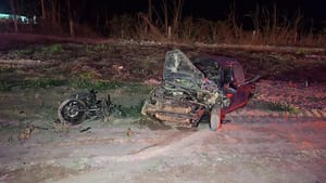 Carreta invade contramão, mata motociclista e foge após acidente na BR-163 em MT