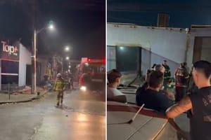 Fogo toma conta de casa noturna Top+Pub em Cuiabá e ameaça imóveis vizinhos