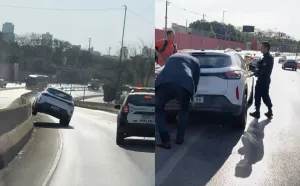 Servidor da Sesp passa mal ao volante, bate em carro e mobiliza PM em Cuiabá; veja o vídeo