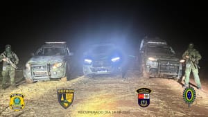 GEFRON recupera Hilux furtada após perseguição e fuga de suspeito para mata em Lambari D´Oeste