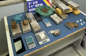 Dois faccionados são presos pela PM com 10 tabletes e porções de drogas em Sinop