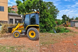 Prefeitura retira cerca de 20 caminhões de lixo e entulho do Córrego Abacaxi, no Bela Vista