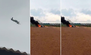 Avião é incendiado após tentativa de interceptação da FAB em Jauru; veja vídeos