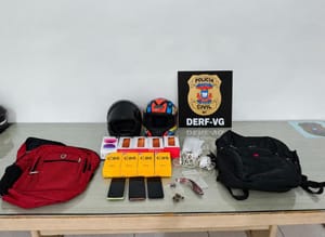 Três são presos e dois menores são apreendidos por roubo a loja de celulares no centro de VG