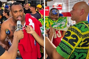 Abilio recebe influenciador petista em manifestação pró-Flávio e divide trio elétrico com ele; veja o vídeo