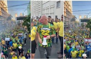 Apoiadores de Flávio tomam ruas do Centro de Cuiabá com “Bloquinho do 22”
